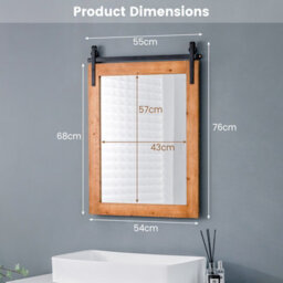 Costway Farmhouse Wall Mirror Wall Mounted Mirror Decorative Vanity Mirror - thumbnail 2