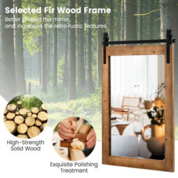 Costway Farmhouse Wall Mirror Wall Mounted Mirror Decorative Vanity Mirror - thumbnail 8