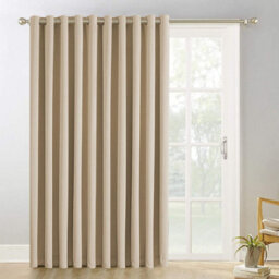 Ameha Cream Plain Thermal Insulated Blackout 230Gsm Eyelet Curtain For Energy Saving Single Panel 66''x84'' Uk Home Decor