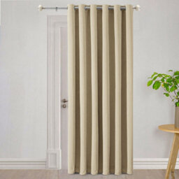 Ameha Cream Plain Thermal Insulated Blackout 230Gsm Eyelet Curtain For Energy Saving Single Panel 66''x84'' Uk Home Decor - thumbnail 3