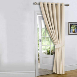 Ameha Cream Plain Thermal Insulated Blackout 230Gsm Eyelet Curtain For Energy Saving Single Panel 66''x84'' Uk Home Decor - thumbnail 7