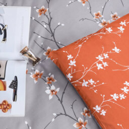 Aspire Homeware Printed Microfiber Duvet Cover Set, Rust Flower Reversible, Single, (L)200Cm X (W)135Cm - thumbnail 4
