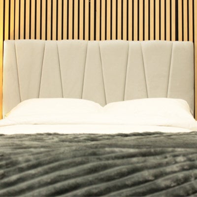 "Urban Textures - Vallor Luxury 26"" High Velvet Fabric Upholstered Headboard - Silver" - image 1