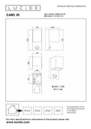 Lucide Zaro Ir - Wall Spotlight Outdoor - 1Xgu10 - Ip65 - Black - thumbnail 5