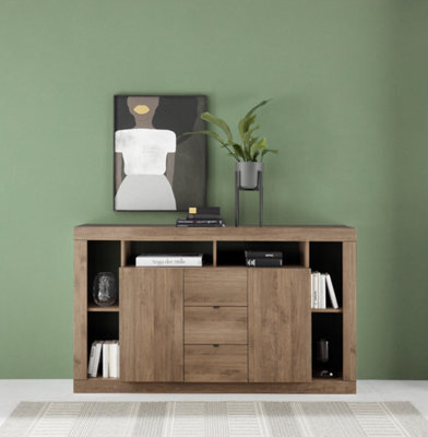 FurniComp LTD Furnicomp Viola 2 Door 3 Drawer Mercure Oak Sideboard - image 1