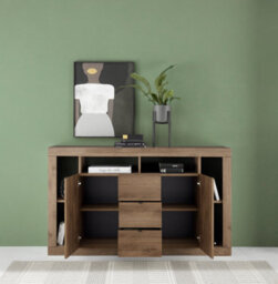 FurniComp LTD Furnicomp Viola 2 Door 3 Drawer Mercure Oak Sideboard - thumbnail 3