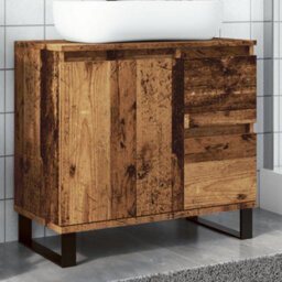 Berkfield Bathroom Sink Cabinet Old Wood 65X33X60 Cm Engineered Wood - thumbnail 1