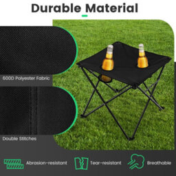 Costway 3 Piece Camping Chairs & Table Set Outdoor Foldable Lawn Chair Table W/ Carrying Bag - thumbnail 5