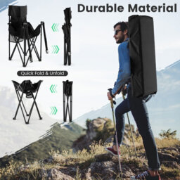 Costway 3 Piece Camping Chairs & Table Set Outdoor Foldable Lawn Chair Table W/ Carrying Bag - thumbnail 6