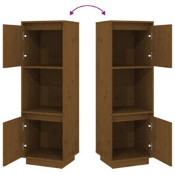 Berkfield Highboard Honey Brown 38X35X117 Cm Solid Wood Pine - thumbnail 6