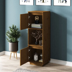 Berkfield Highboard Honey Brown 38X35X117 Cm Solid Wood Pine - thumbnail 9