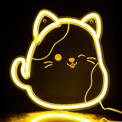 Fizz Creations Squishmallows Cam The Cat Usb Neon Wall Light Yellow Led - image 1