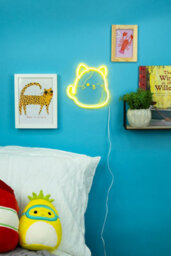 Fizz Creations Squishmallows Cam The Cat Usb Neon Wall Light Yellow Led - thumbnail 4