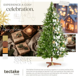 Tectake Christmas Tree Blitzen - 180 Cm Tall, Green Pvc Needles, Frosted Tips, With Stand - 180 Cm - Green - thumbnail 8