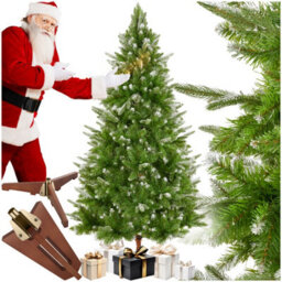 Tectake Christmas Tree Blitzen - 180 Cm Tall, Green Pvc Needles, Frosted Tips, With Stand - 180 Cm - Green