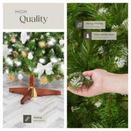 Tectake Christmas Tree Blitzen - 180 Cm Tall, Green Pvc Needles, Frosted Tips, With Stand - 180 Cm - Green - thumbnail 5