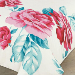 Homespace Direct Ltd Kampala Hill Isabella Pink Teal Duvet Cover Set Floral Themed Double Bedding Set - thumbnail 2
