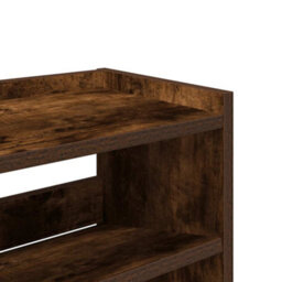 Berkfield Shoe Rack Smoked Oak 80X25X100 Cm Engineered Wood - thumbnail 7