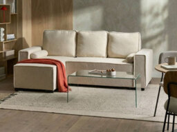 Beliani Corner Sofa Bed 3 Seater Edane Boucle Off-White With Storage Right Hand - thumbnail 2
