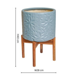 Ivyline Aspen Flower Dusty Blue Planter H34Cm D22Cm - thumbnail 8