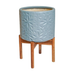 Ivyline Aspen Flower Dusty Blue Planter H34Cm D22Cm - thumbnail 2