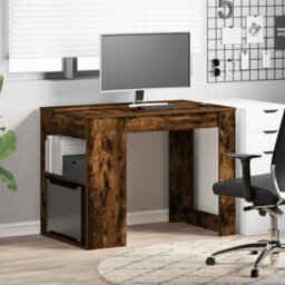 Berkfield Desk With Drawer And Shelf Smoked Oak 102X62X77.5 Cm Engineered Wood - thumbnail 3