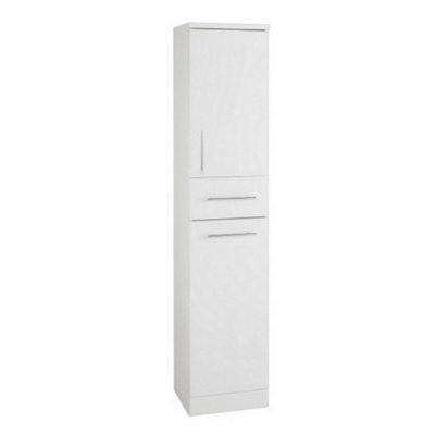 Clifton 350mm Tall Bathroom Storage Unit - Gloss White - (Impact) - image 1