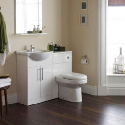 Clifton 350mm Tall Bathroom Storage Unit - Gloss White - (Impact) - thumbnail 2