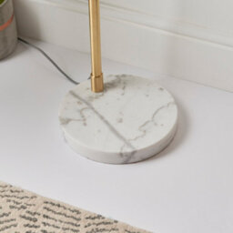 Anson Lighting Fresco White And Grey Marblewith Gloss Opal Glass Shade Trendy 1 Light Floor Light - thumbnail 3