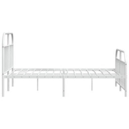 Berkfield Metal Bed Frame With Headboard And Footboard White 135X190 Cm - thumbnail 7