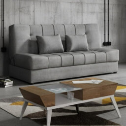 Sonia Sofa Bed With Storage Springs And Foam Stylish Living Room Or Guest Room Sofa With Cushions Light Grey - thumbnail 2