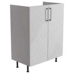Ennis Gloss Light Grey Modern Freestanding Bathroom & Wet Room Base Unit (W)595mm (H)820mm - thumbnail 1