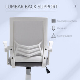 Vinsetto Mesh Swivel Office Chair Task Computer Chair W/ Lumbar Support, Grey - thumbnail 6