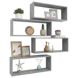 Vidaxl Wall Cube Shelf 4 Pcs Concrete Grey 60X15X23 Cm Engineered Wood - thumbnail 3