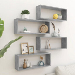 Vidaxl Wall Cube Shelf 4 Pcs Concrete Grey 60X15X23 Cm Engineered Wood - thumbnail 1