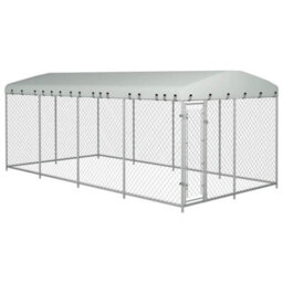 Berkfield Durable Outdoor Dog Kennel With Roof 8X4X2.3 M - thumbnail 2