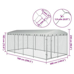 Berkfield Durable Outdoor Dog Kennel With Roof 8X4X2.3 M - thumbnail 5