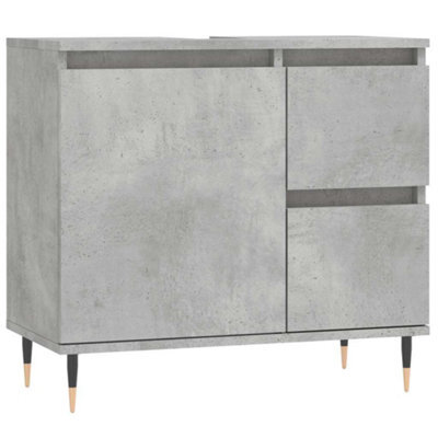 Berkfield Industrial Bathroom Cabinet Concrete Grey 65X33X60 Cm Engineered Wood - image 1