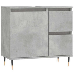 Berkfield Industrial Bathroom Cabinet Concrete Grey 65X33X60 Cm Engineered Wood - thumbnail 1