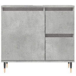 Berkfield Industrial Bathroom Cabinet Concrete Grey 65X33X60 Cm Engineered Wood - thumbnail 5