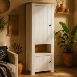 Wyld Haus Tipsyfern Tall 2-Door White Cabinet With Natural Oak Accent 2000mm - thumbnail 2
