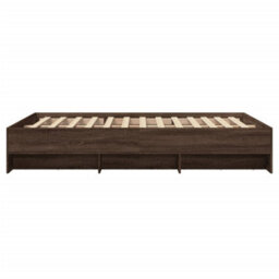 Berkfield Bed Frame Without Mattress Brown Oak 120X200 Cm Engineered Wood - thumbnail 6
