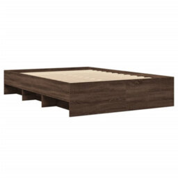Berkfield Bed Frame Without Mattress Brown Oak 120X200 Cm Engineered Wood - thumbnail 4