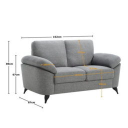 More4Homes Malmo 2 Seater Sofa Modern Scandi Style Fabric Living Room Sofa (Grey) - thumbnail 8