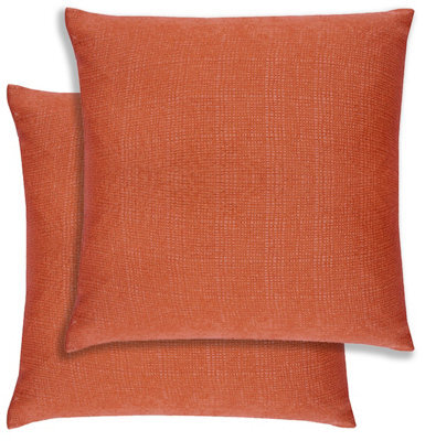Enhanced Living Pair Of Matrix Orange Textured Cushion Covers - 43X43Cm - Cases Only - image 1