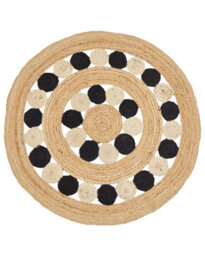 Wyld And Coco Natura Home Boho Round Jute Area Rug Beige And Black 140 Cm - thumbnail 1