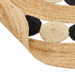Wyld And Coco Natura Home Boho Round Jute Area Rug Beige And Black 140 Cm - thumbnail 4