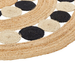 Wyld And Coco Natura Home Boho Round Jute Area Rug Beige And Black 140 Cm - thumbnail 5