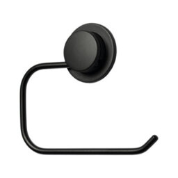 Croydex Stick N Lock Matt Black Wall-Mounted Toilet Roll Holder (H)141mm (W)171mm - thumbnail 1