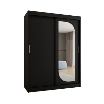 Arte Sophisticated Ebony Black Lucy Sliding Door Wardrobe 1500mm X 2000mm X 620mm - A Bold Statement In Storage - image 1